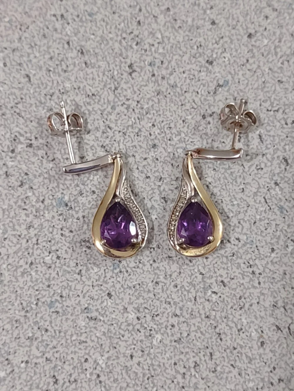 Amethyst SS/14K Earrings